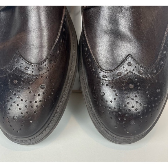 Gianni Russo men’s brown leather lace up wingtip brogue oxford shoe size 10 - Picture 3 of 12
